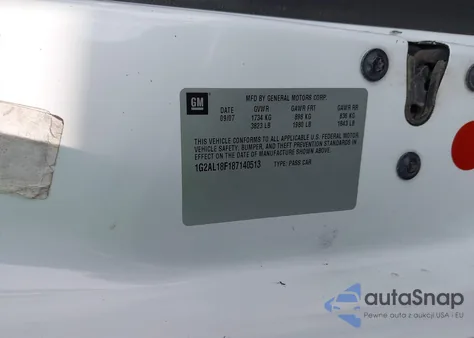 2008 Pontiac G5 z USA, uszkodzony, nr VIN 1G2AL18F187140513